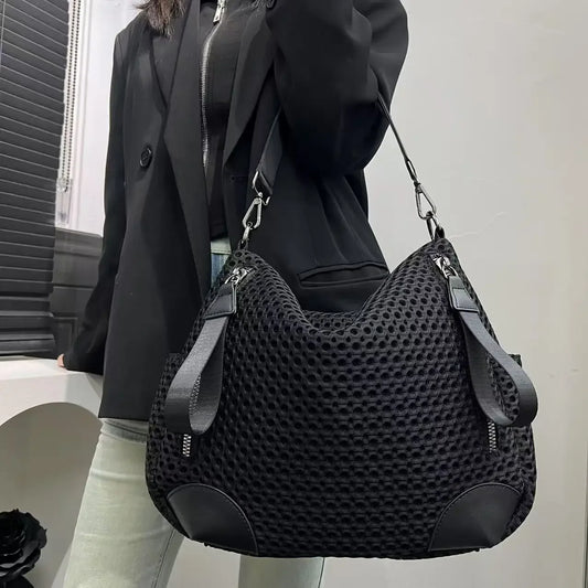 Large Nylon Mesh Crossbody Bag