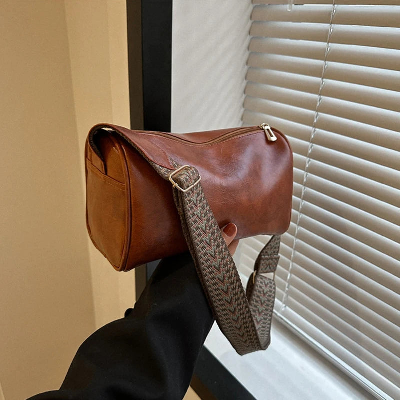 Vintage Boston Leather Crossbody Bag