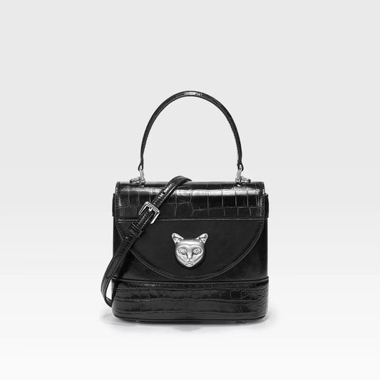 BAFELLI Crocodile Grain Cat Bucket Bag