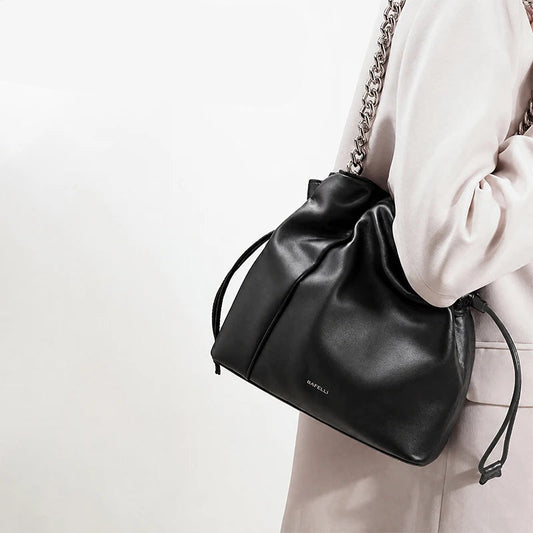 BAFELLI Leather Bucket Shoulder Bag