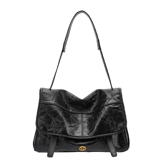 FOXER Genuine Leather Flap Shoulder Bag