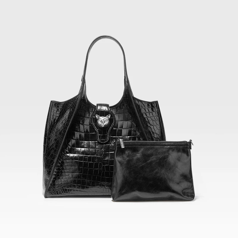 Crocodile Leather Large Messenger Bag 2026