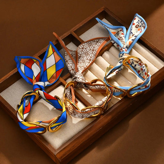 Silk Scarf Cuff Bracelet