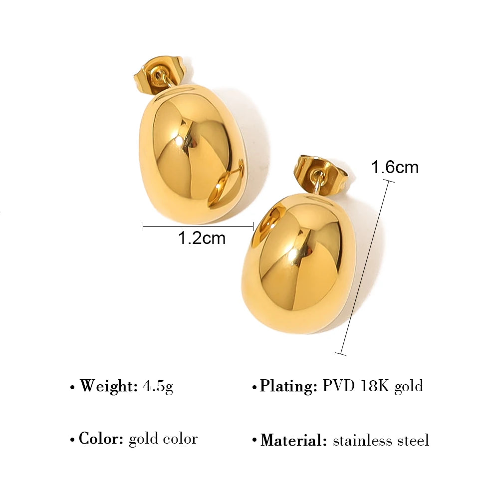 Polished Gold-Plated Stud Earrings