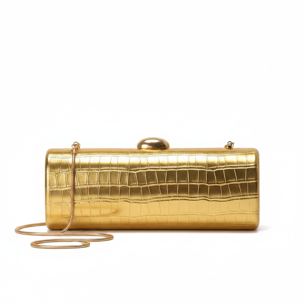 Ic Pu Leather Box Bag Female Glossy Golden Elegant