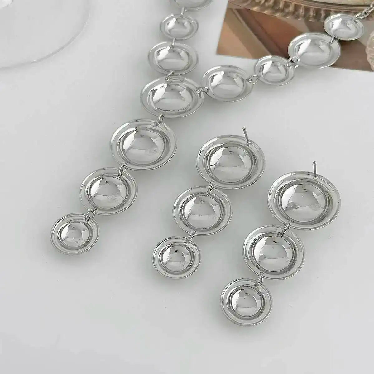 Y-Shaped Long Pendant Necklace Set