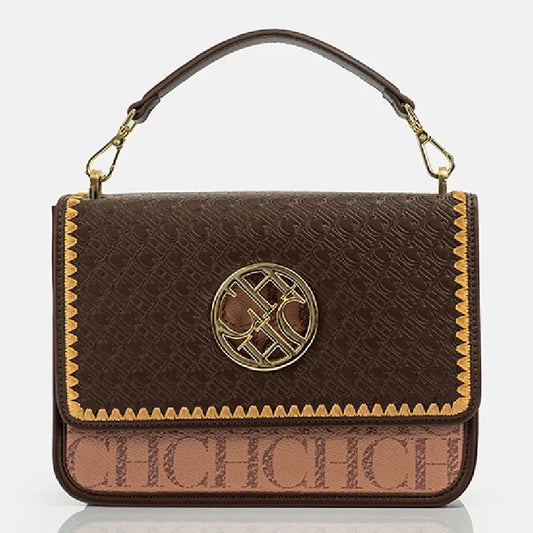 Solid Design Shoulder Bag Dark Letter Embossed Party Bag