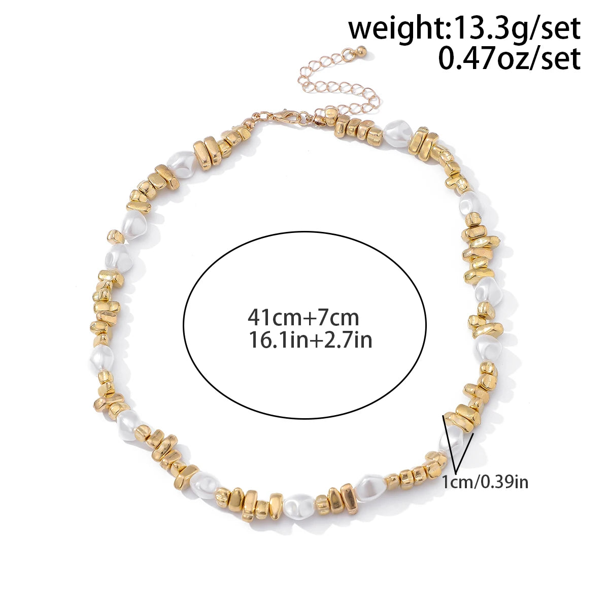 Pearl Beaded Gold Choker Necklace