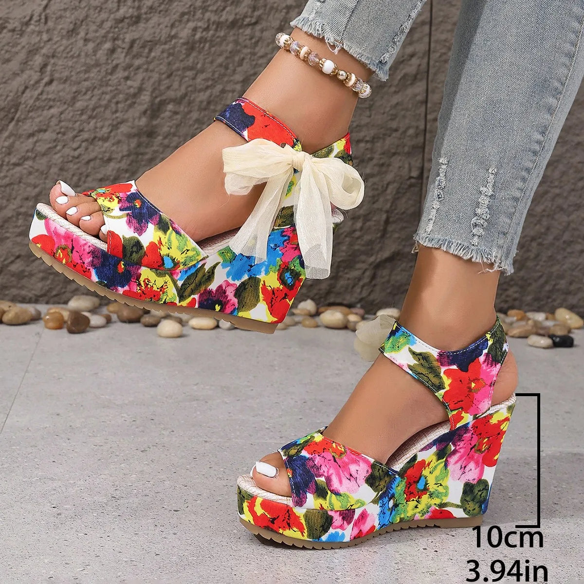 Comfortable Wedge Sandals Heel Buckle Fish Beak Sandals Waterproof
