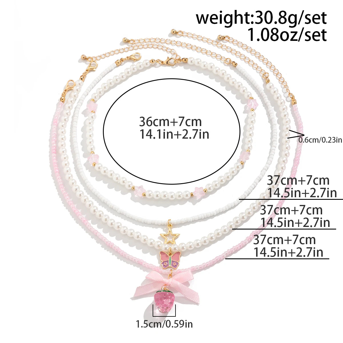 Strawberry Pearl Layered Necklace