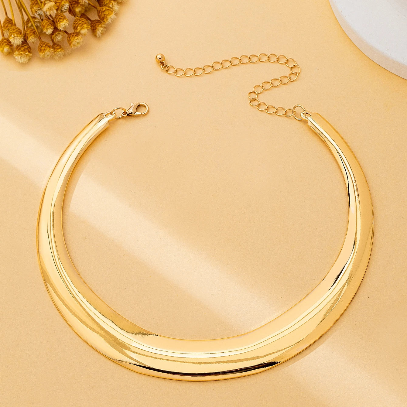 Jewelry Set, Simple and Stylish Glossy Choker and Earrings