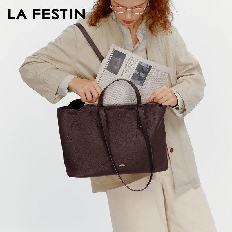 LA FESTIN Large Leather Tote Bag