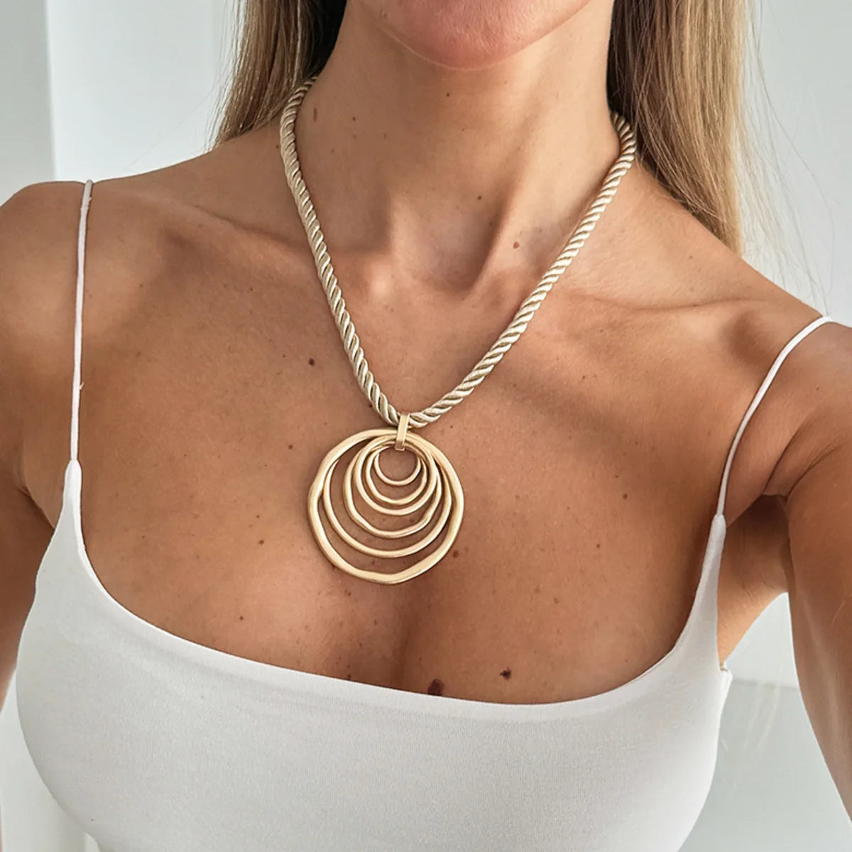 Geometric Square Pendant Necklace