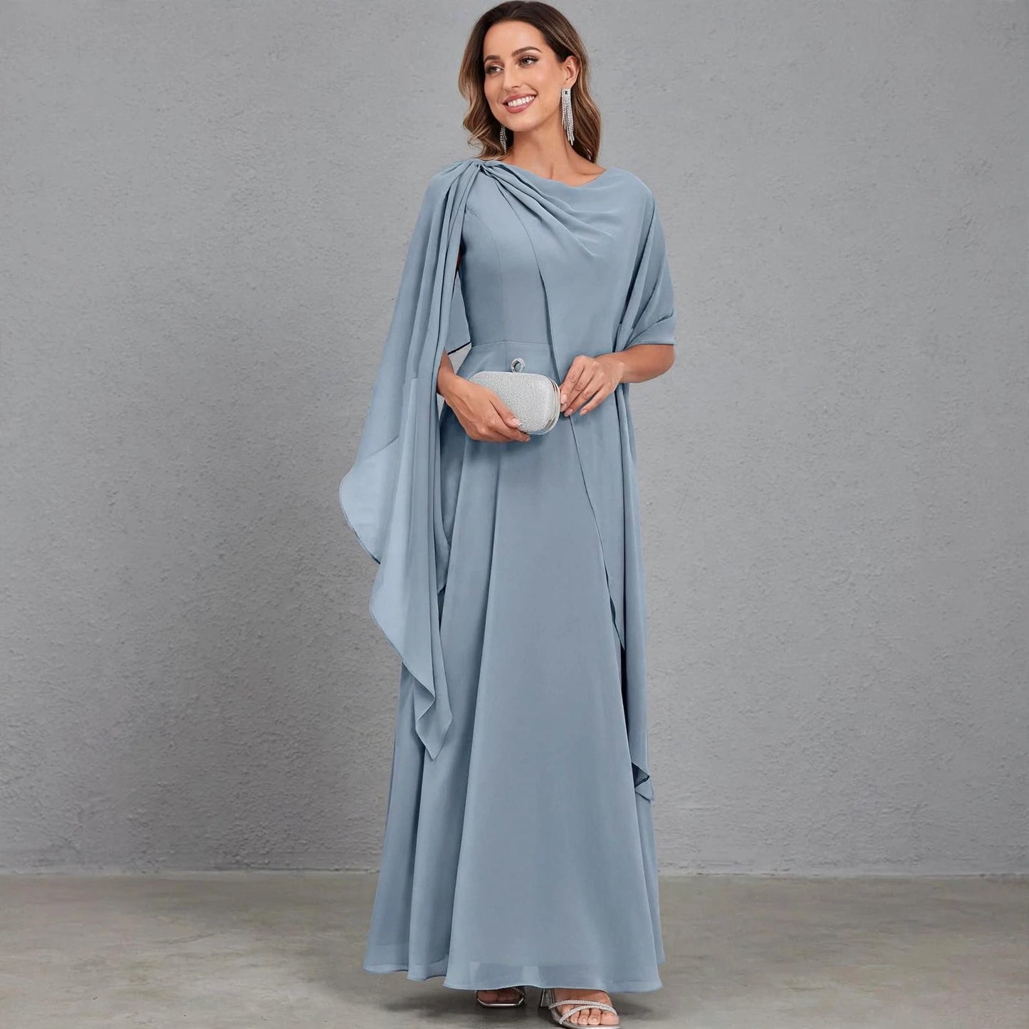 Scoop Neck Mother of the Bride Dresses Cape Shawl