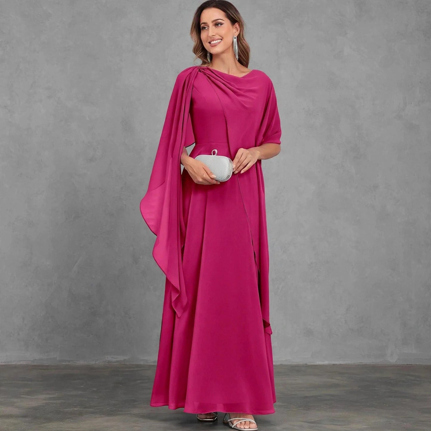Scoop Neck Mother of the Bride Dresses Cape Shawl
