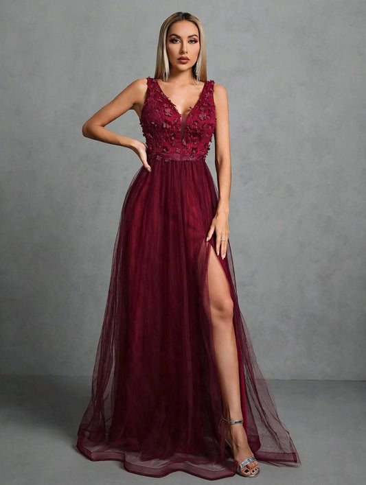 3D Sequin Embroidered Mermaid Dress