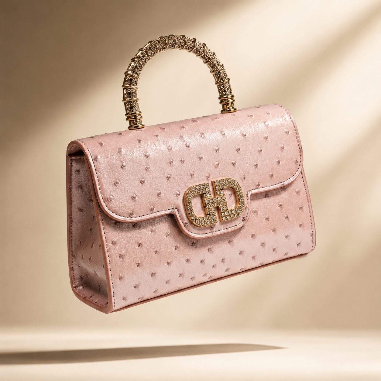 Ostrich Pattern Crossbody Handbag