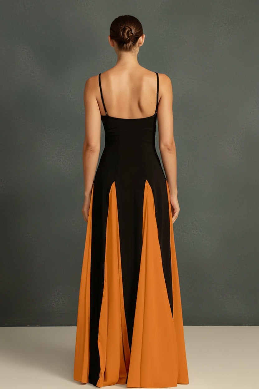 Two - Tone Flowing Maxi Dress - TrendNest