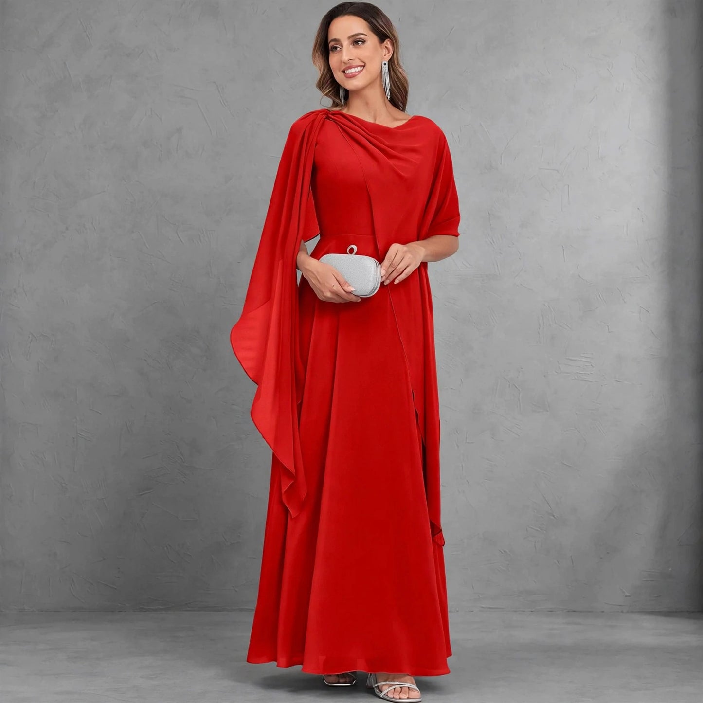 Scoop Neck Mother of the Bride Dresses Cape Shawl