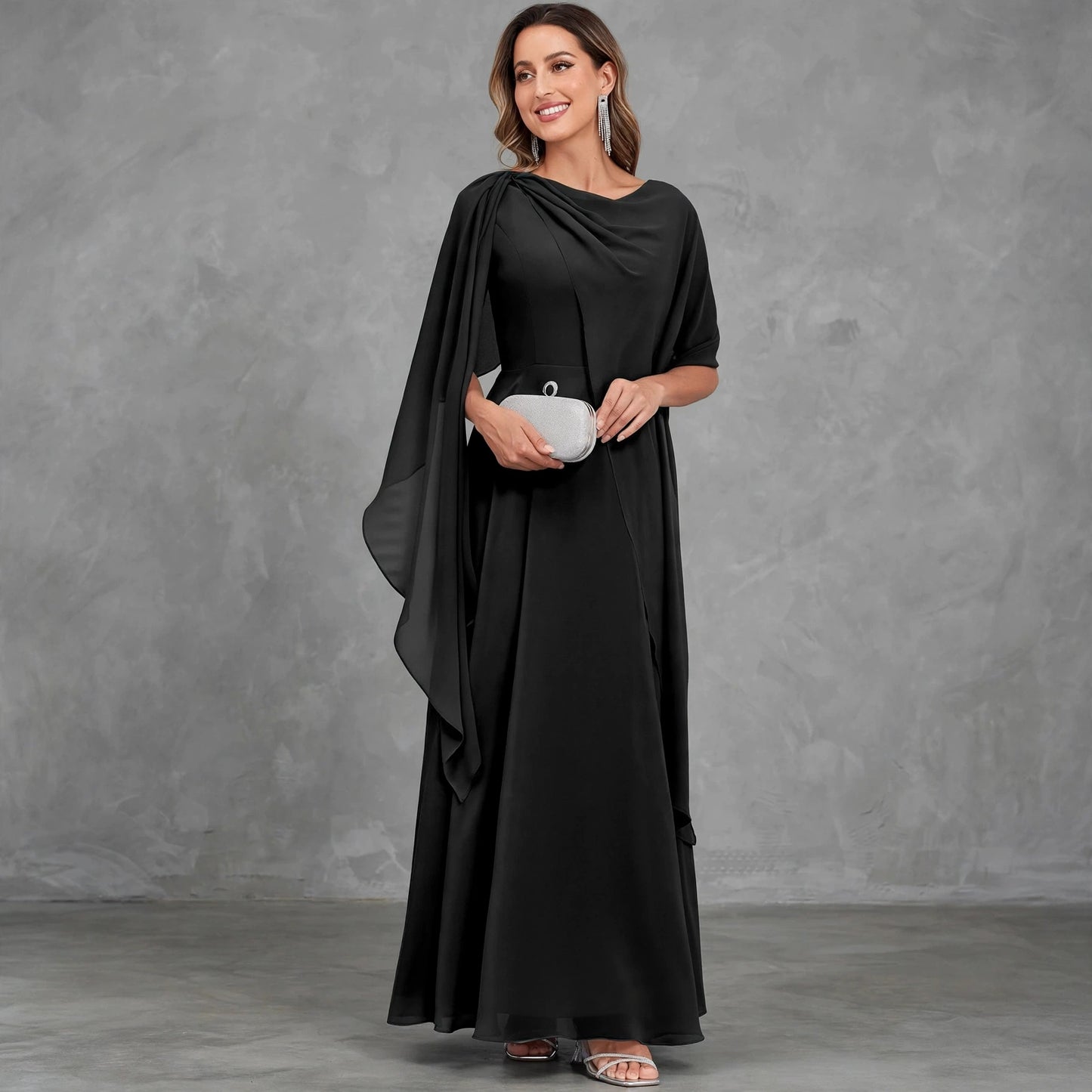 Scoop Neck Mother of the Bride Dresses Cape Shawl