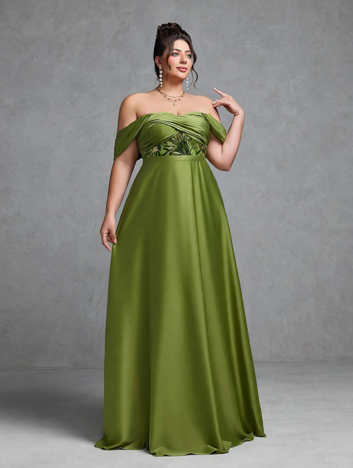 Strapless Sequin Evening Gown