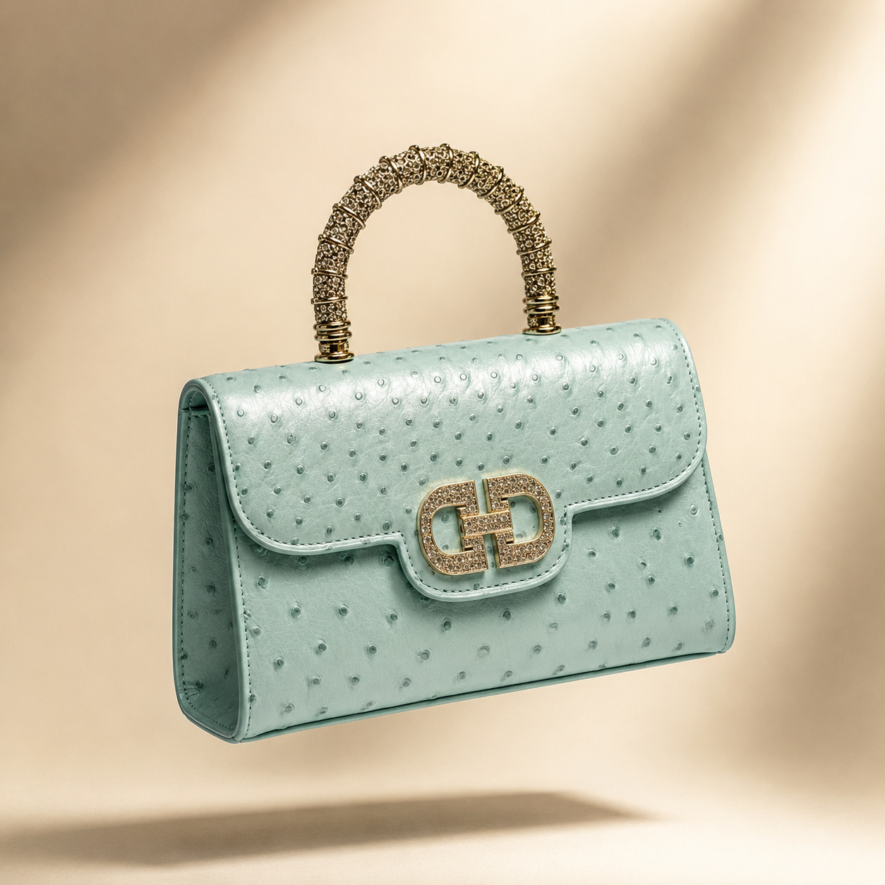 Ostrich Pattern Crossbody Handbag
