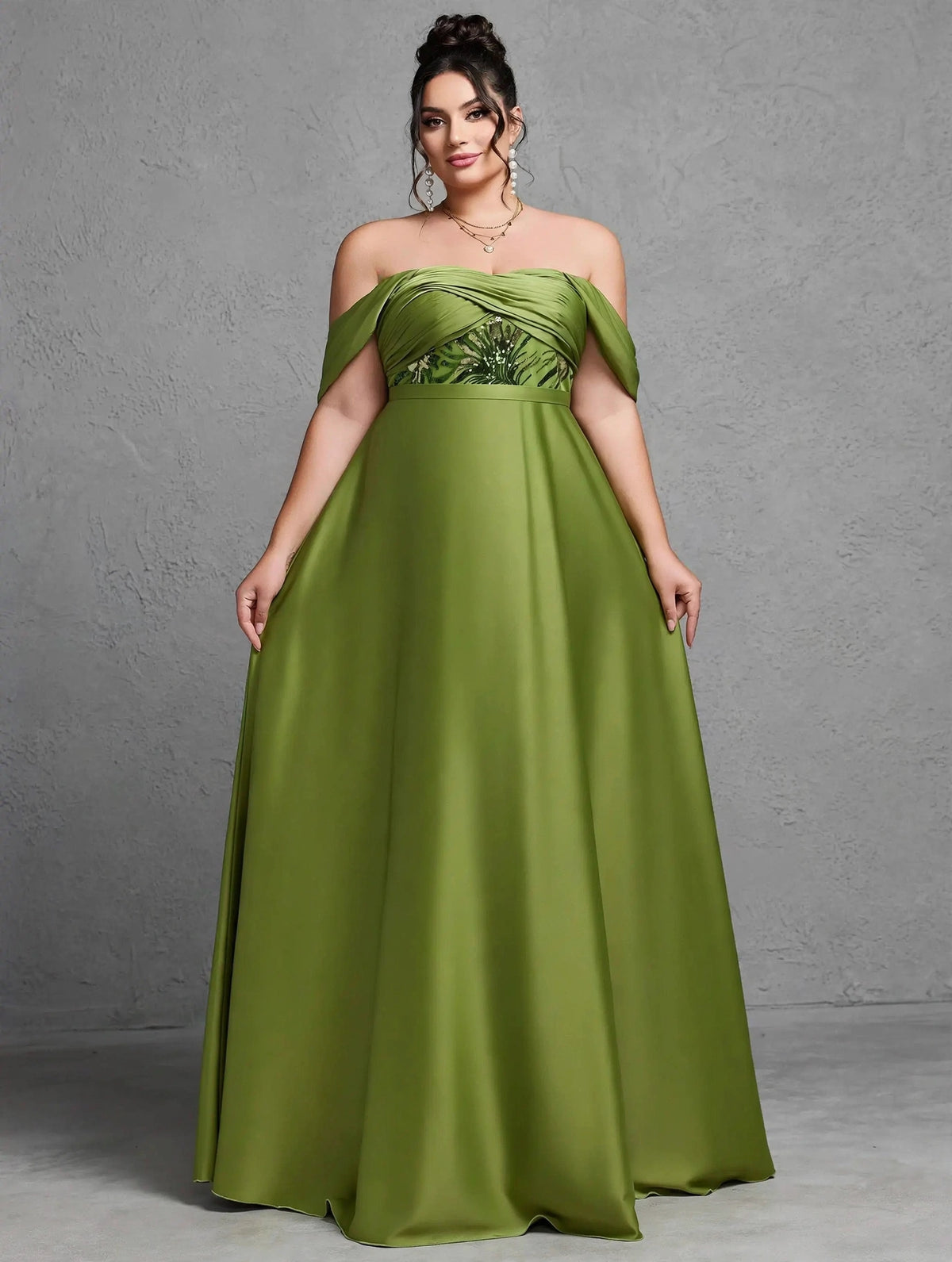 Strapless Sequin Evening Gown