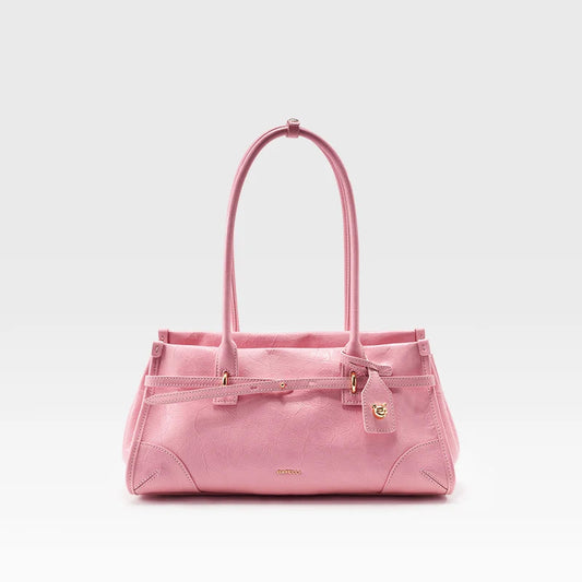 BAFELLI Pink Saffiano Leather Crossbody Bag