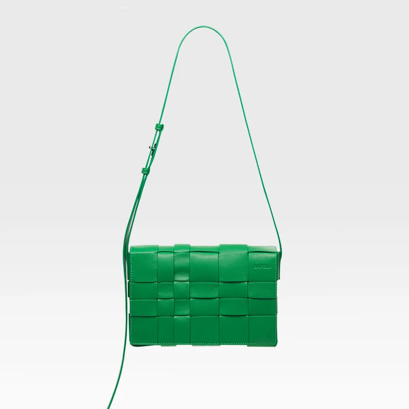BAFELLI Woven Leather Box Crossbody Bag