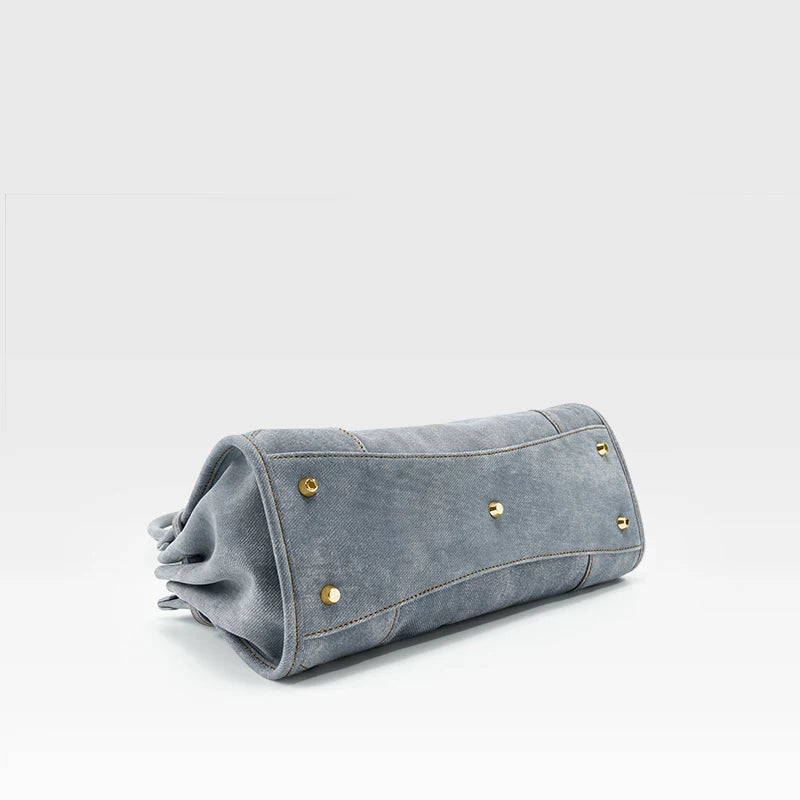BAFELLI SS26 Denim Leather Boston Bag