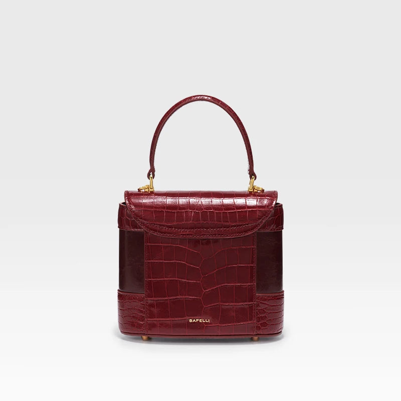 BAFELLI Crocodile Grain Cat Bucket Bag