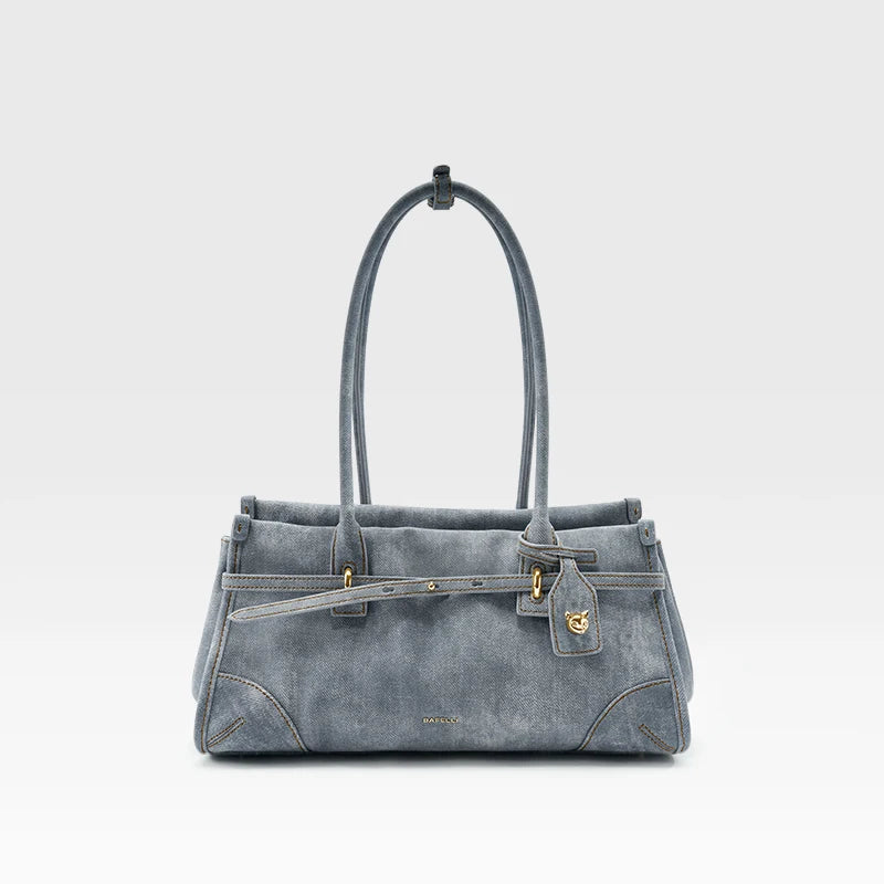 BAFELLI SS26 Denim Leather Boston Bag