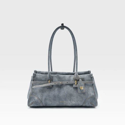 BAFELLI SS26 Denim Leather Boston Bag