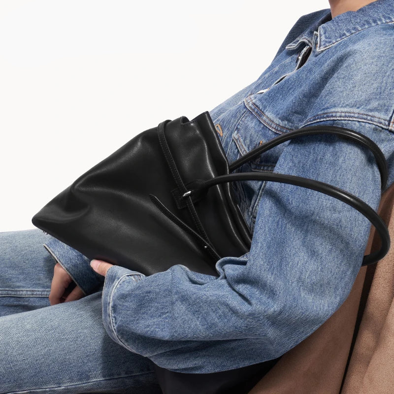 BAFELLI Soft Leather Underarm Tote Bag
