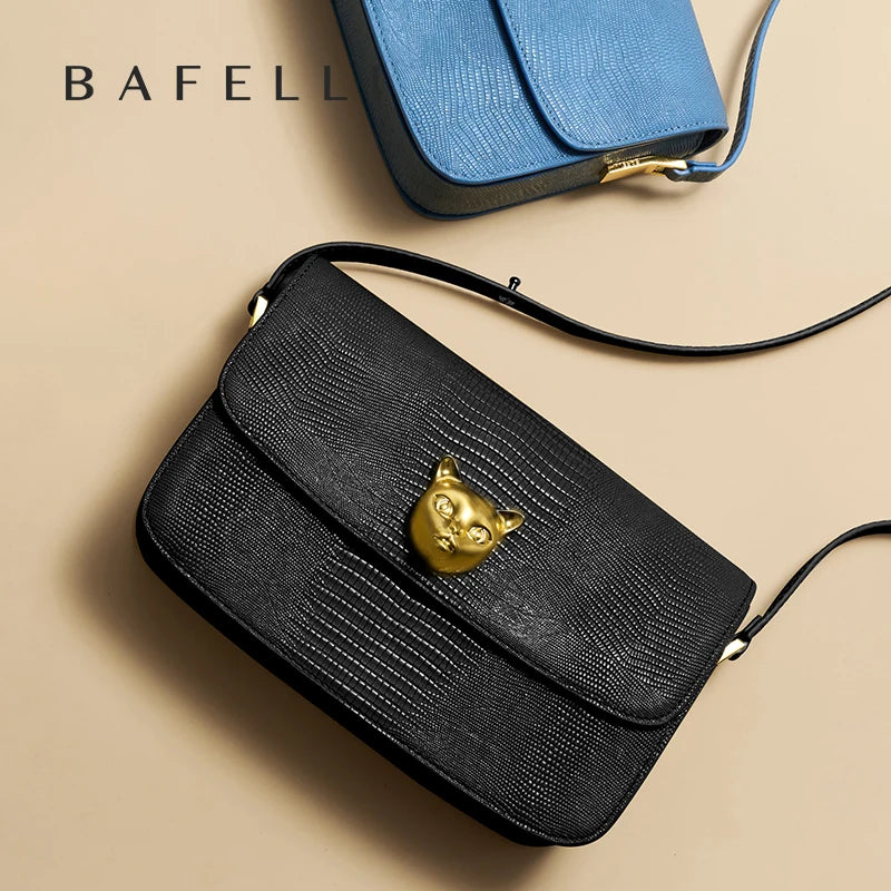 BAFELLI Cat Boxy Leather Crossbody Bag