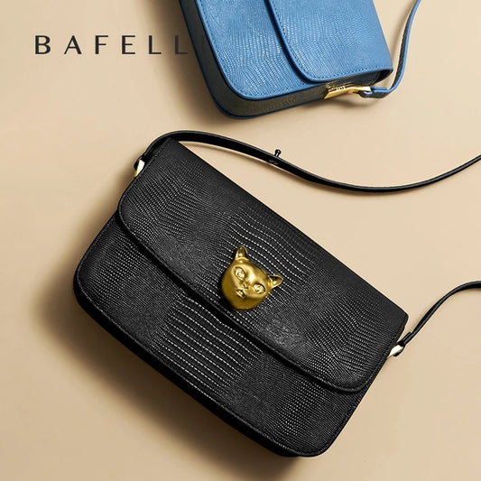 BAFELLI Cat Boxy Leather Crossbody Bag