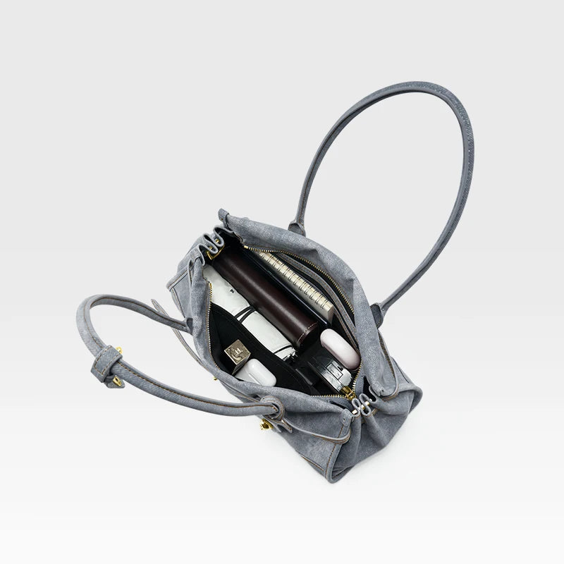 BAFELLI SS26 Denim Leather Boston Bag
