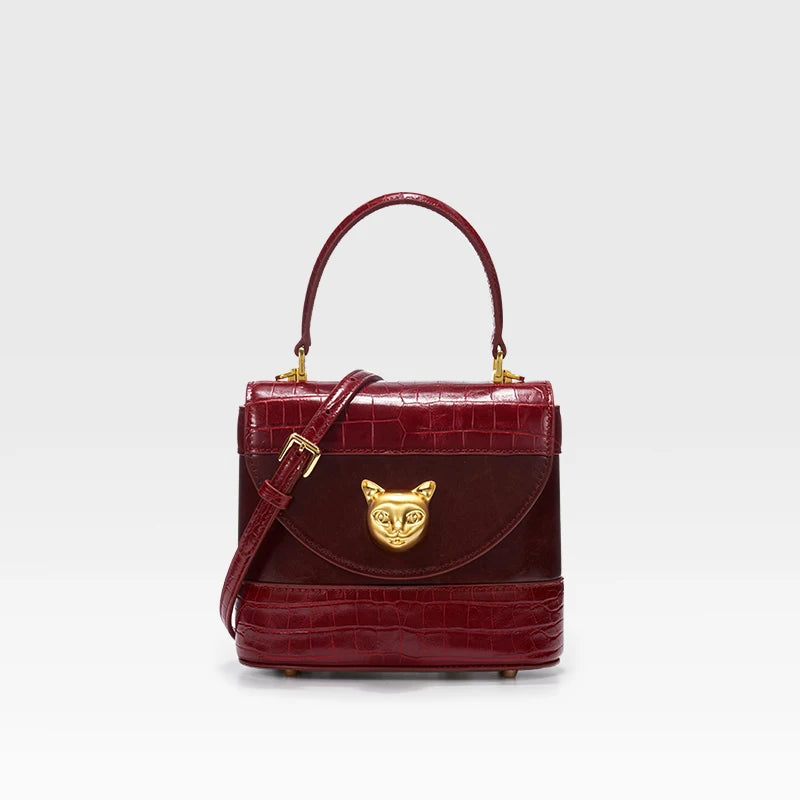 BAFELLI Crocodile Grain Cat Bucket Bag