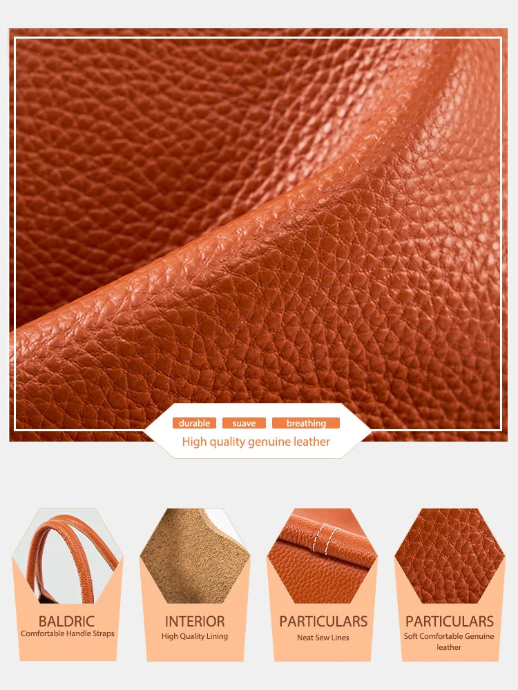 Zency Genuine Leather Large Tote Bag