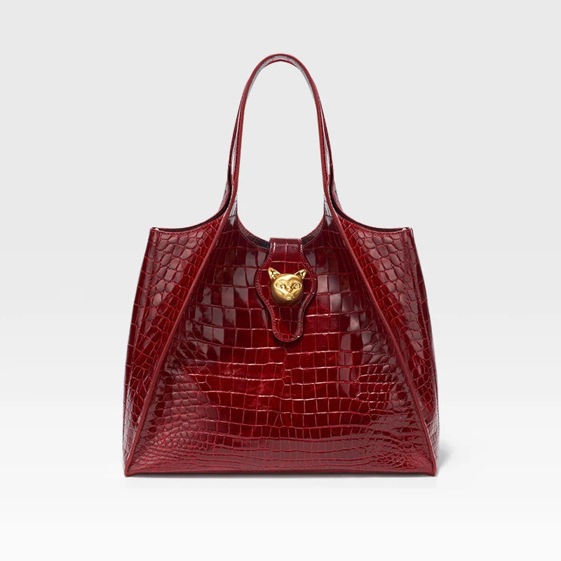 Crocodile Leather Large Messenger Bag 2026
