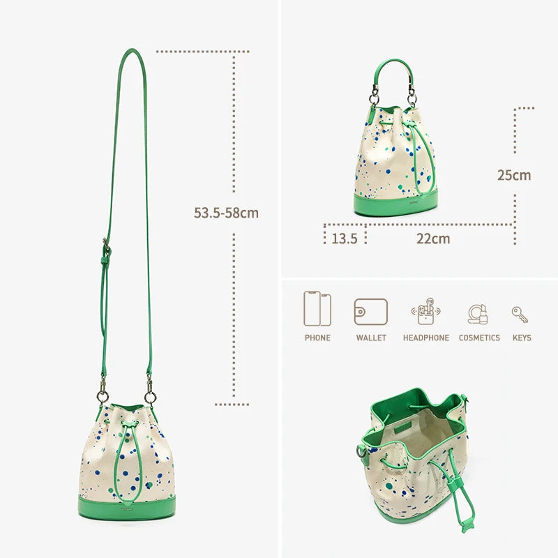 Leather Bucket Shoulder Bag