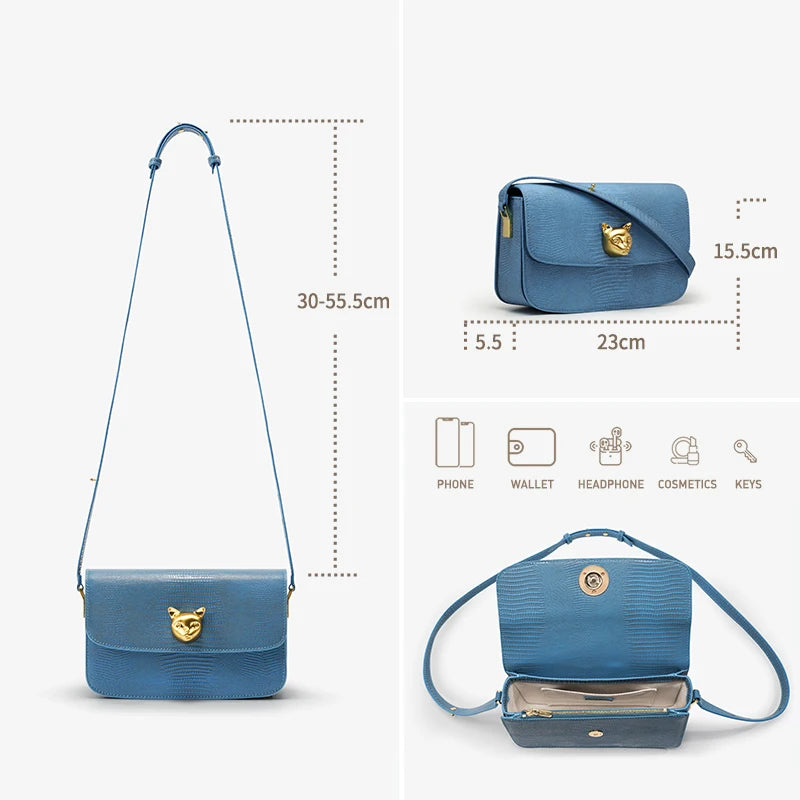 BAFELLI Cat Boxy Leather Crossbody Bag