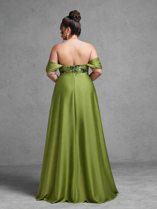Strapless Sequin Evening Gown
