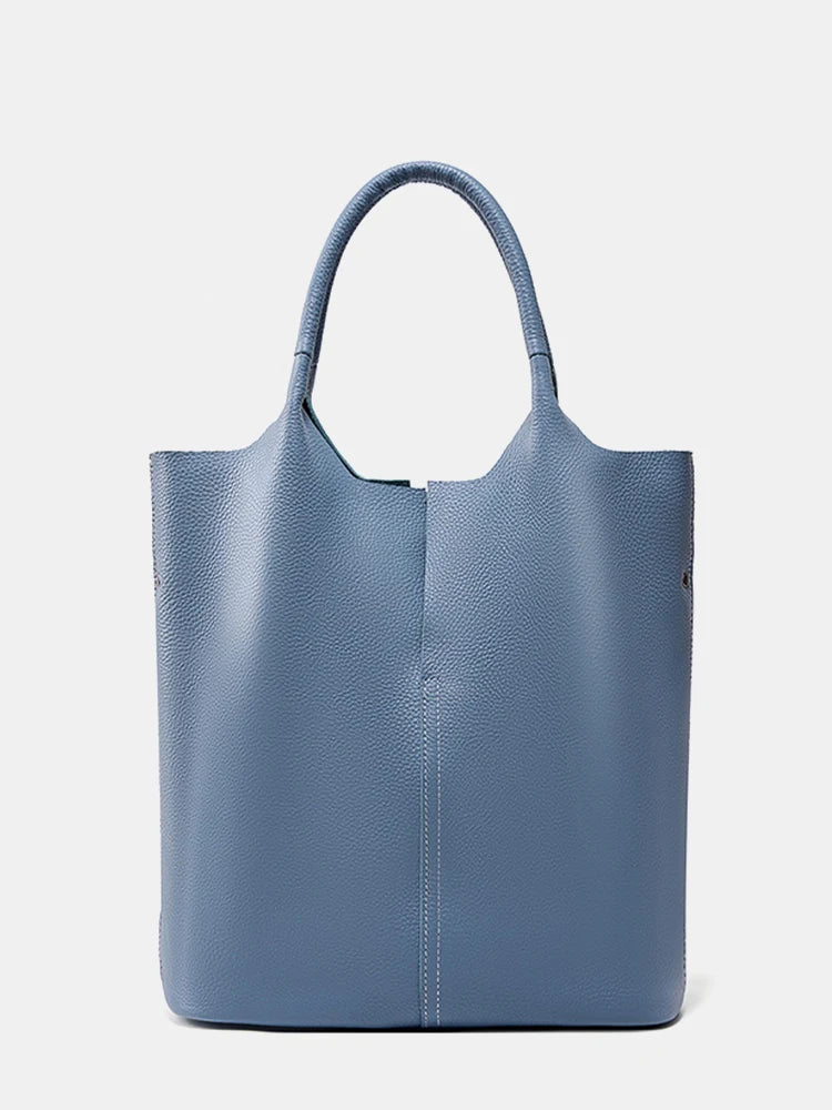 Zency Genuine Leather Large Tote Bag