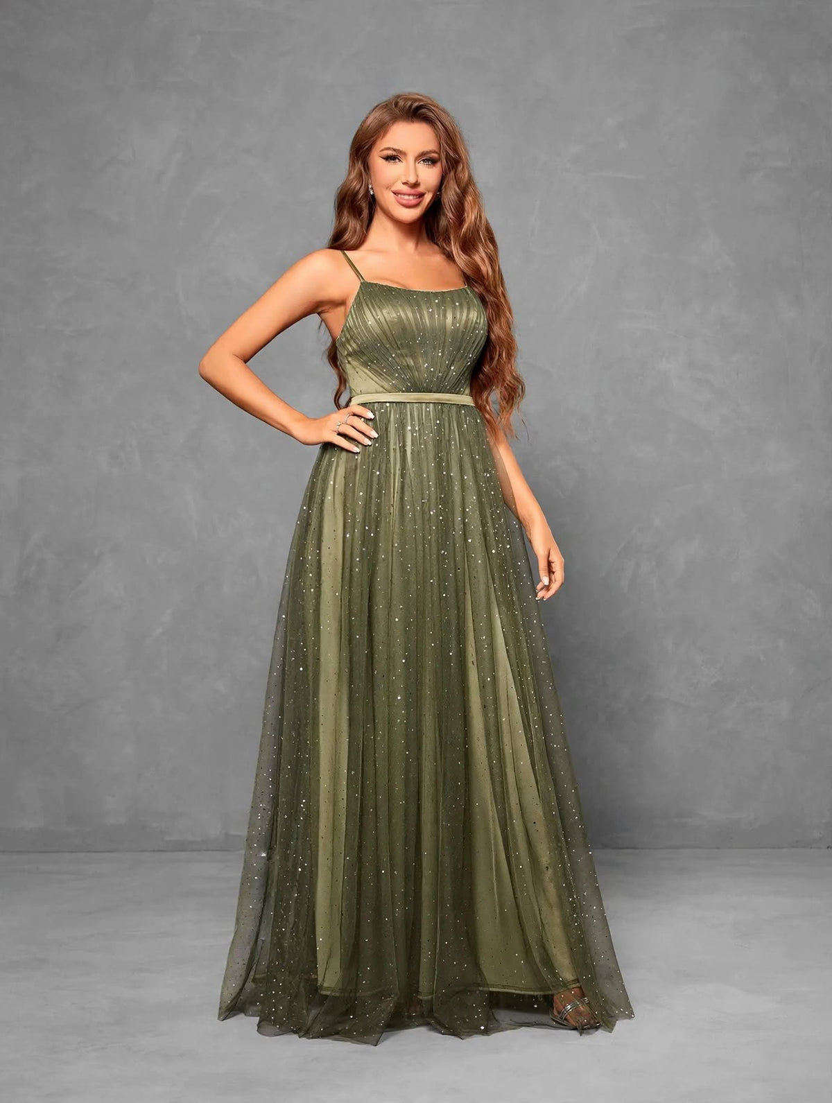Halter Silver Sequin Evening Dress