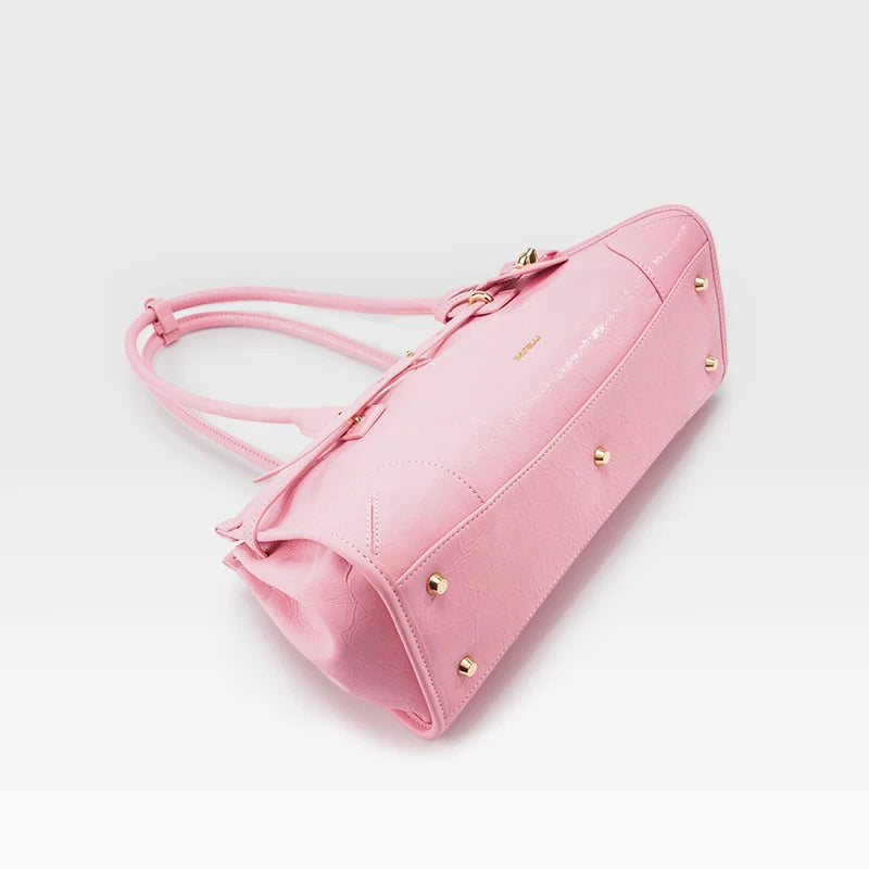 BAFELLI Pink Saffiano Leather Crossbody Bag