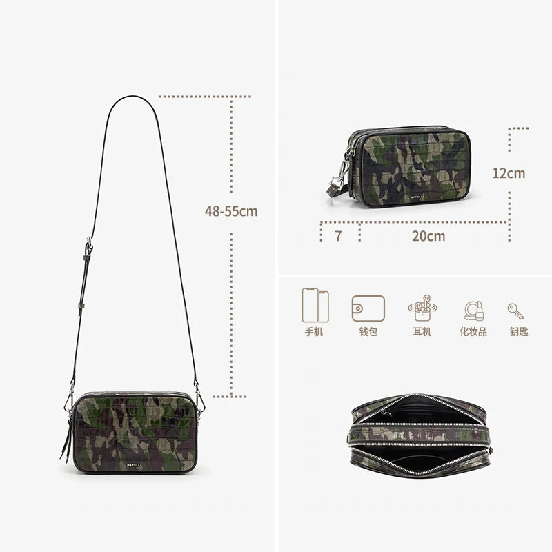 Leather Camouflage Camera Bag