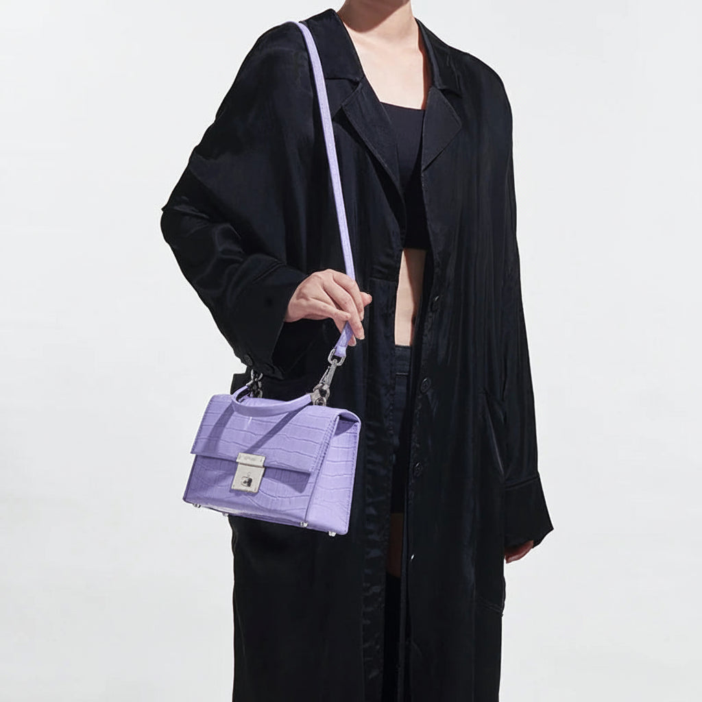 BAFELLI 2026 Crocodile Grain Leather Crossbody Bag