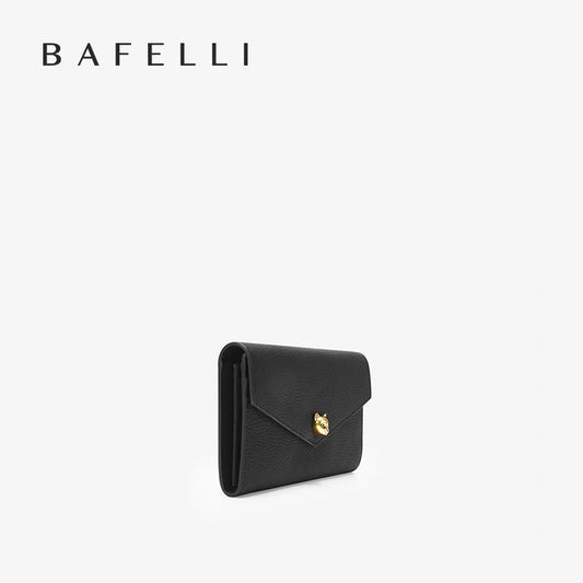 BAFELLI Designer Cat Head Genuine Leather Long Wallet for Women with Multi-card Slots