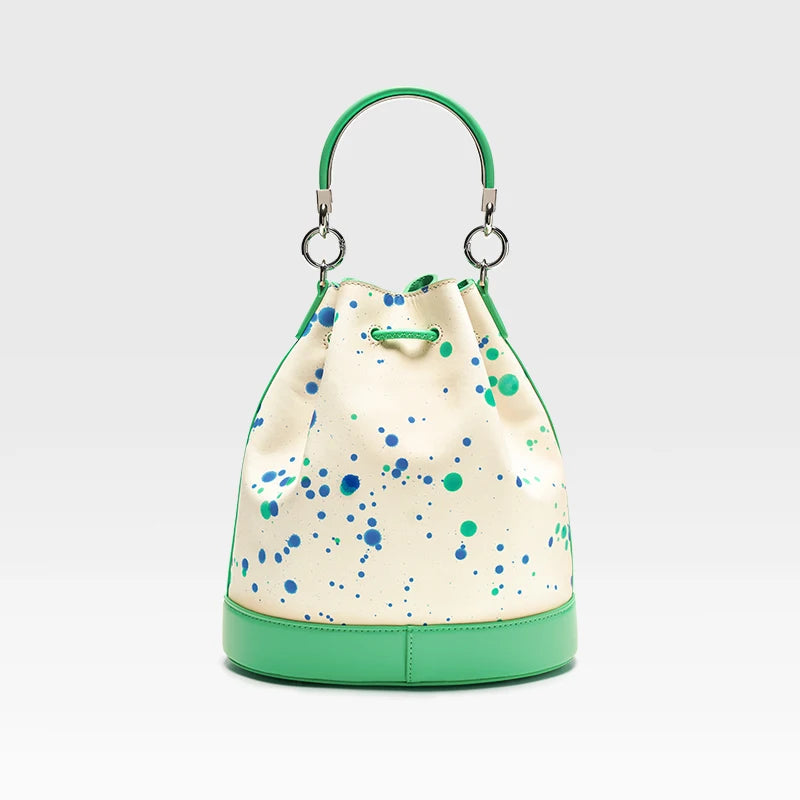 Leather Bucket Shoulder Bag